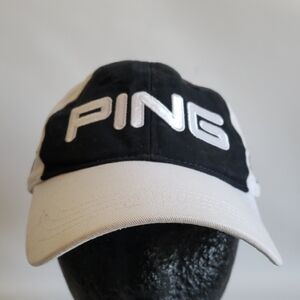 Ping Two-Tone Black and White Cap Strerch Fit Small Medium